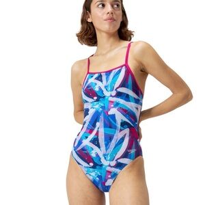 Speedo Women's Abstract Print One-Piece Swimsuit